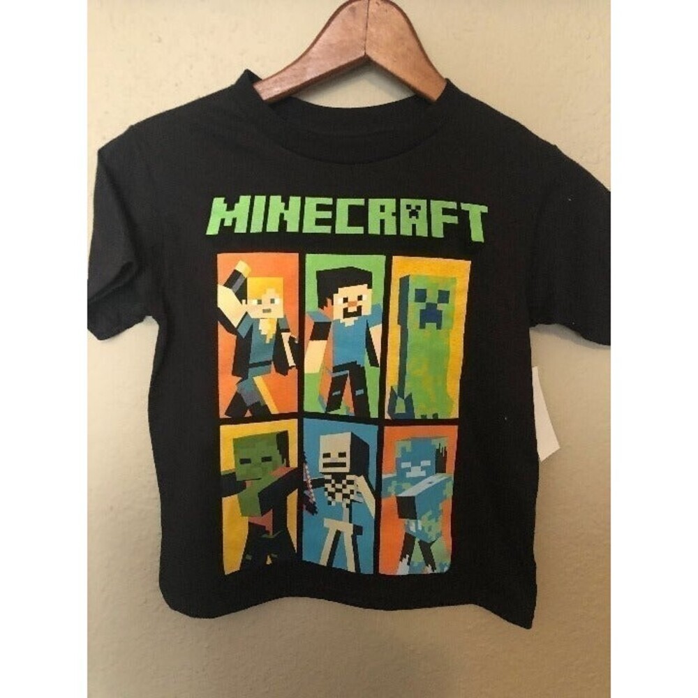 Minecraft Black Boys Tshirt Size XS